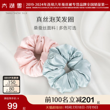 太湖雪100%桑蚕丝真丝发圈泡芙大肠发圈中大号头花发绳发饰