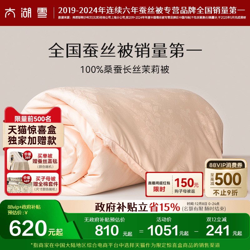 太湖雪桑蚕长丝子母被手工定位