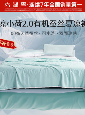 太湖雪蚕丝被凉小荷100%凉感被
