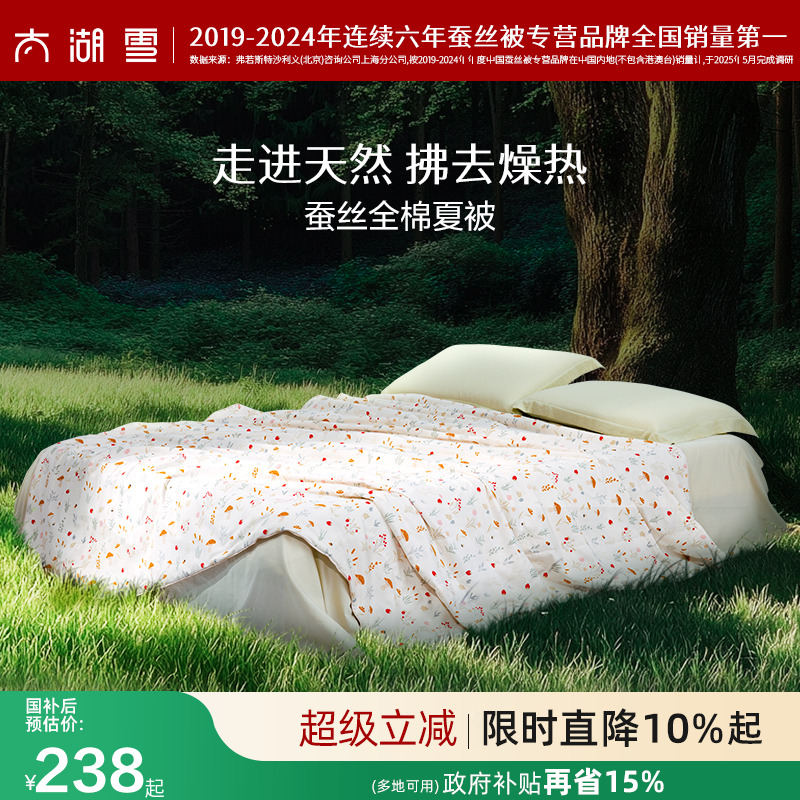太湖雪100%蠶絲A類抗菌夏涼被