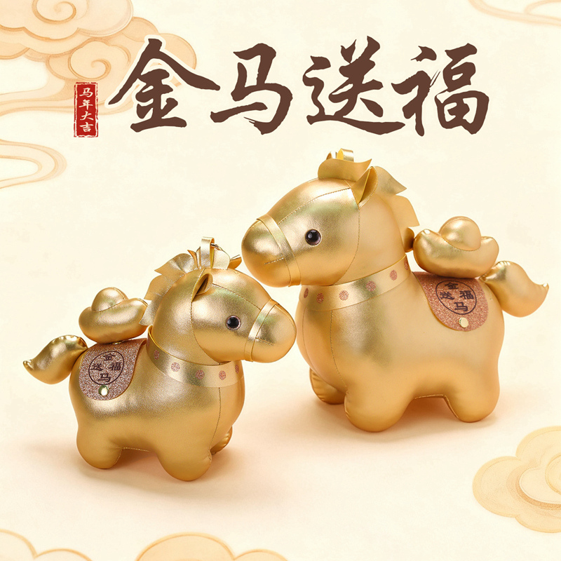 金马送福马年吉祥物公仔2025年小马毛绒玩具娃娃玩偶新年礼物女生