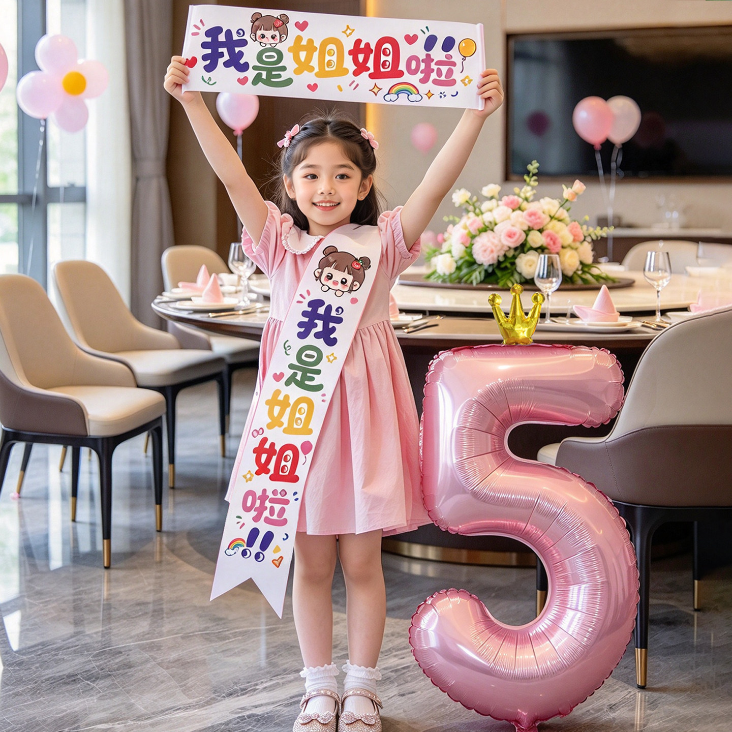 儿童周岁生日布置场景装饰男童小女孩数字气球仪式感氛围拍照道具