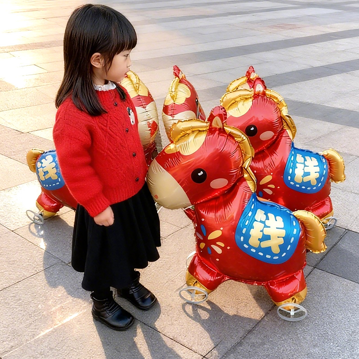 2026新年小马气球带轮站立走路生肖造型卡通儿童地摊过年小玩具,节庆用品/礼品,气球,淘宝优惠券,粉丝福利购,淘宝优惠卷