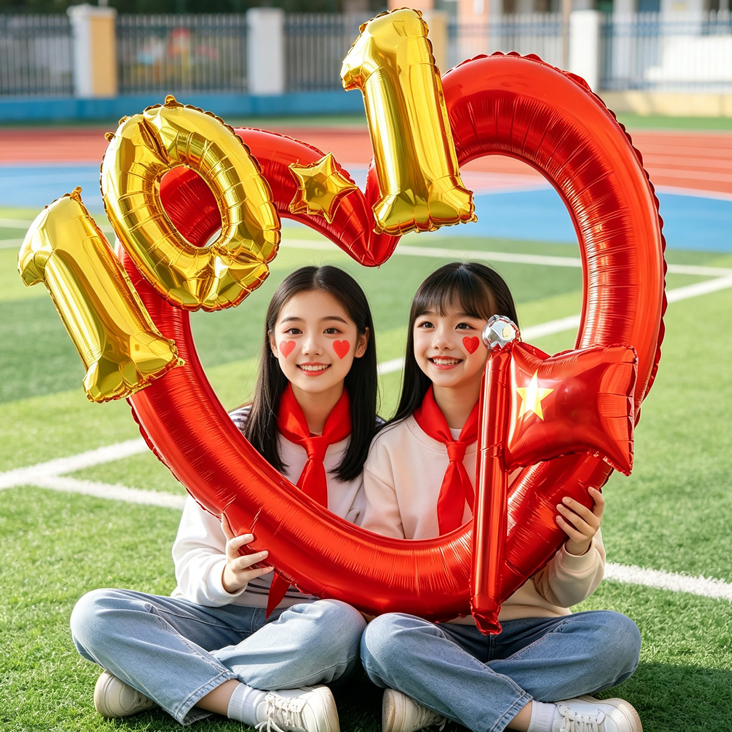 国庆幼儿园小学生气球拍照道具图片