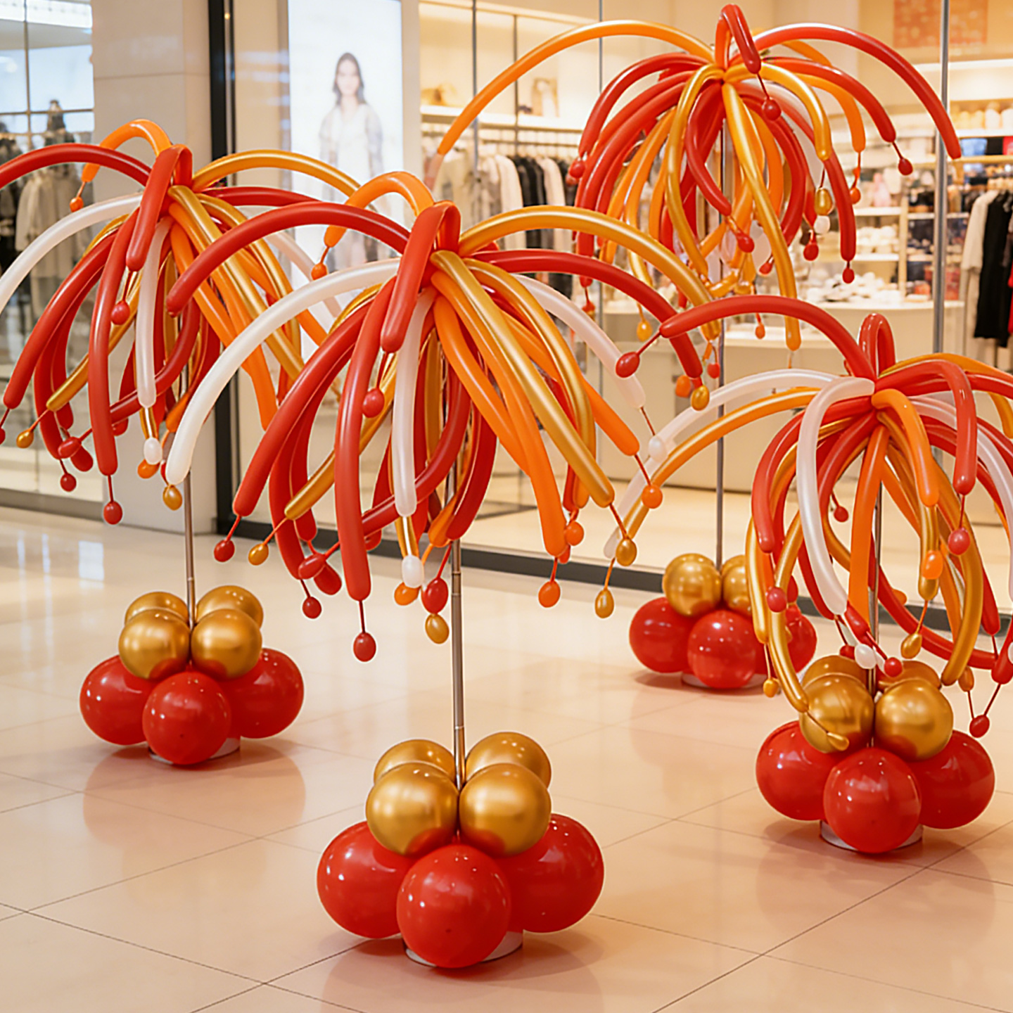 新春贺年装饰烟花气球创意摆件