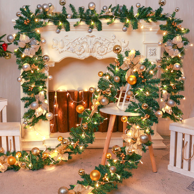 藤条圣诞节装饰品楼梯扶手