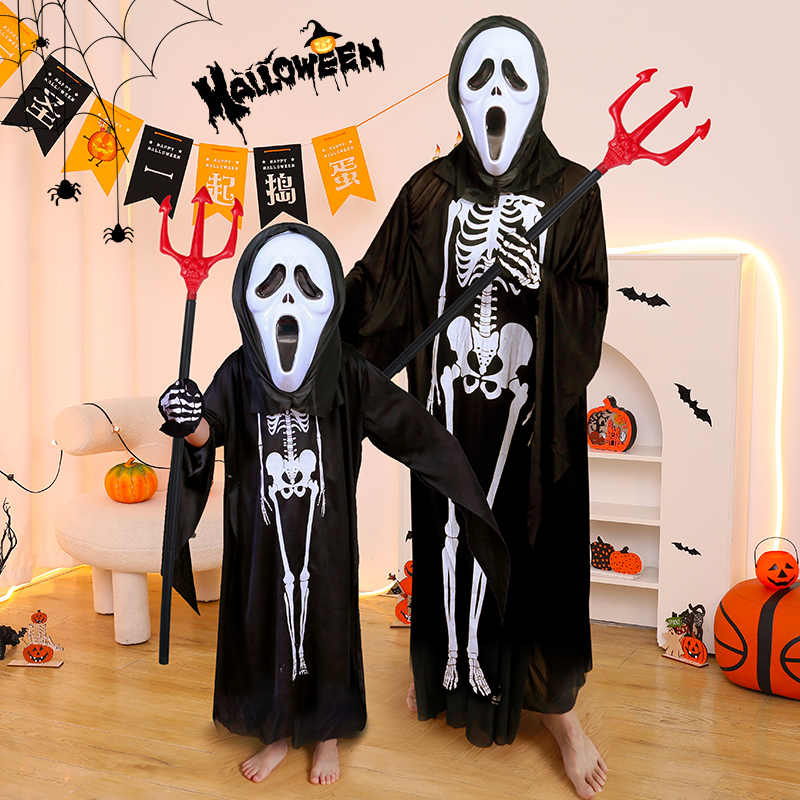 万圣节服装恐怖死神恶魔黑披风