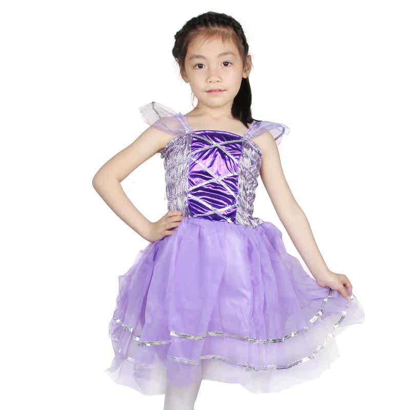 仕彩 儿童舞蹈服装演出服表演道具活动用品蝴蝶翅膀公主连衣裙子