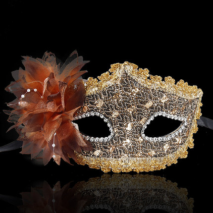 仕彩 万圣节化妆舞会性感皮革面具半脸公主镂空蕾丝面具儿童男 女