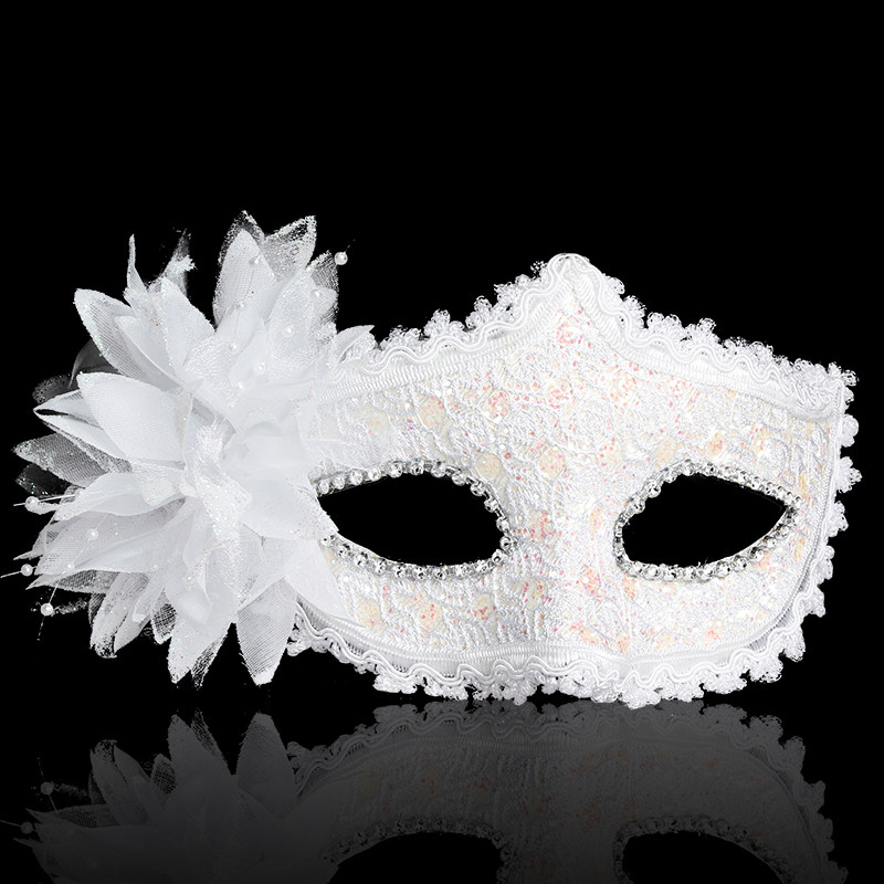 仕彩 万圣节化妆舞会性感皮革面具半脸公主镂空蕾丝面具儿童男 女