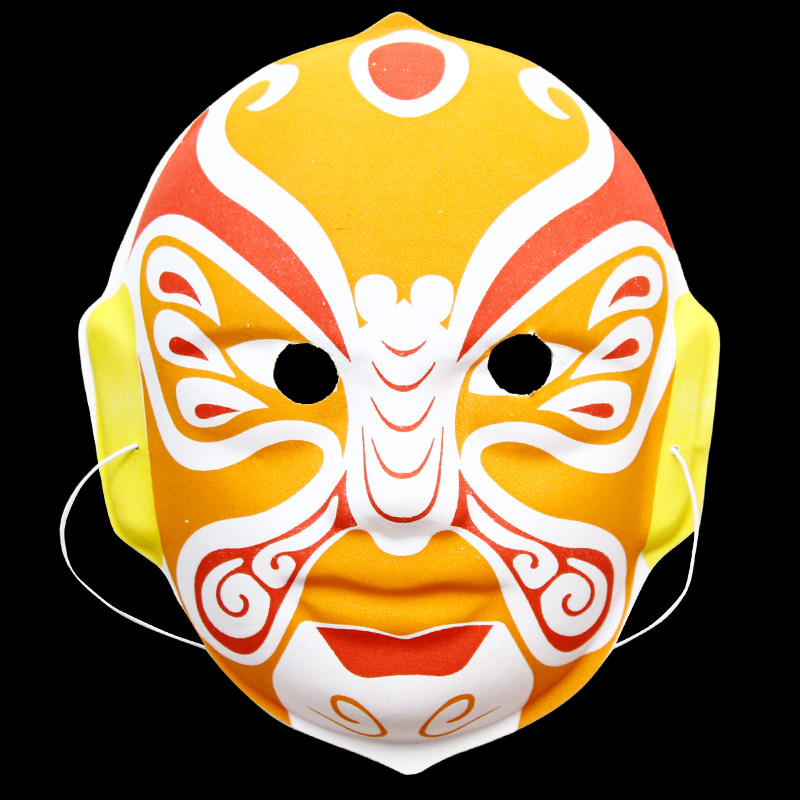 仕彩儿童面具京剧脸谱面具男全脸纸浆变脸表演面具装饰挂件面具