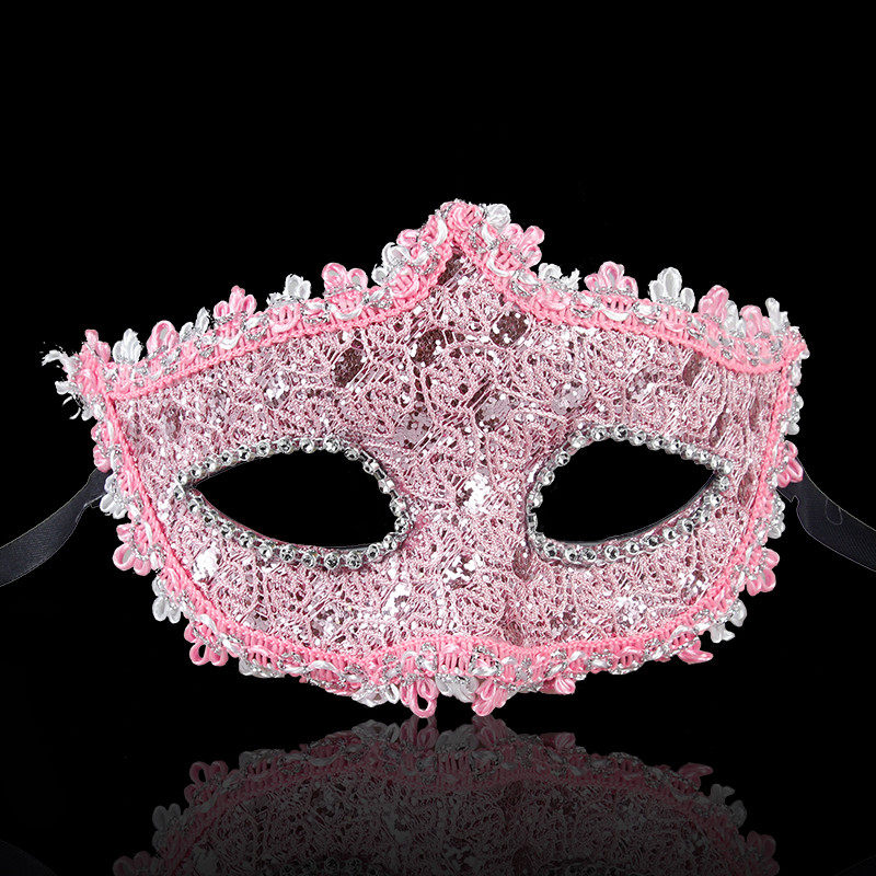 仕彩万圣节面具半脸女化妆舞会公主皮革金粉面具Cosplay成人男女