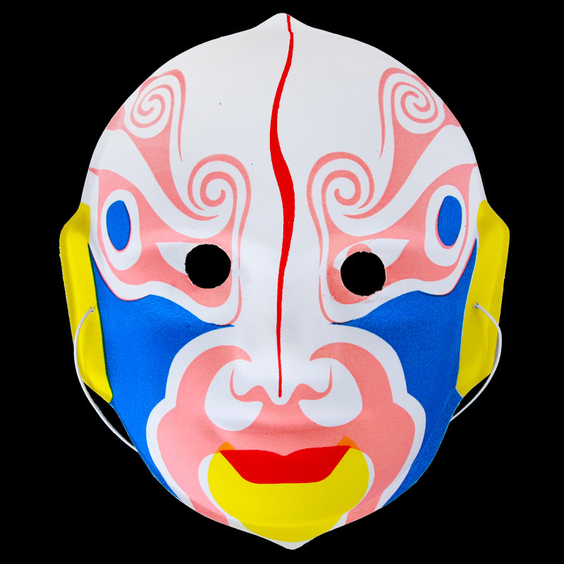 仕彩儿童面具京剧脸谱面具男全脸纸浆变脸表演面具装饰挂件面具