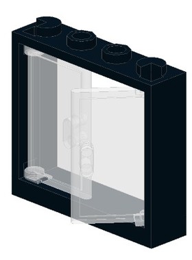 拼装门窗积木散件 60614+60594 1x4x3双开窗 2套 NO. G793