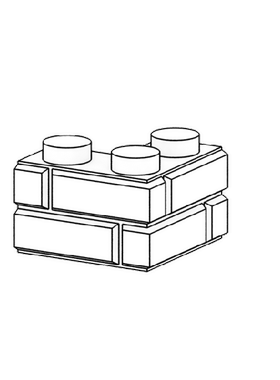 【S牌正品】拼插益智积木散件配件 直角墙面3孔 5片 NO.Y2138