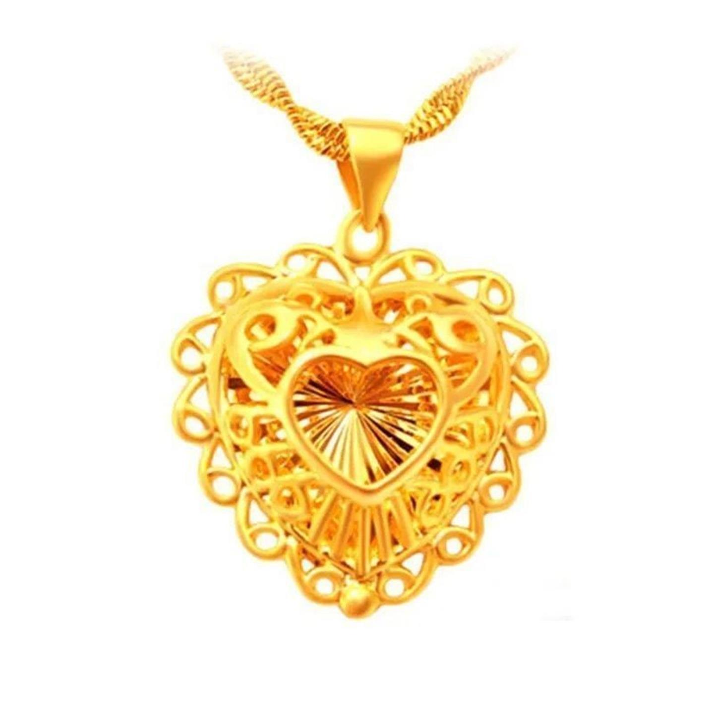 香港真金色项链女款璀璨之星气质金吊坠蝴蝶扣水波项链