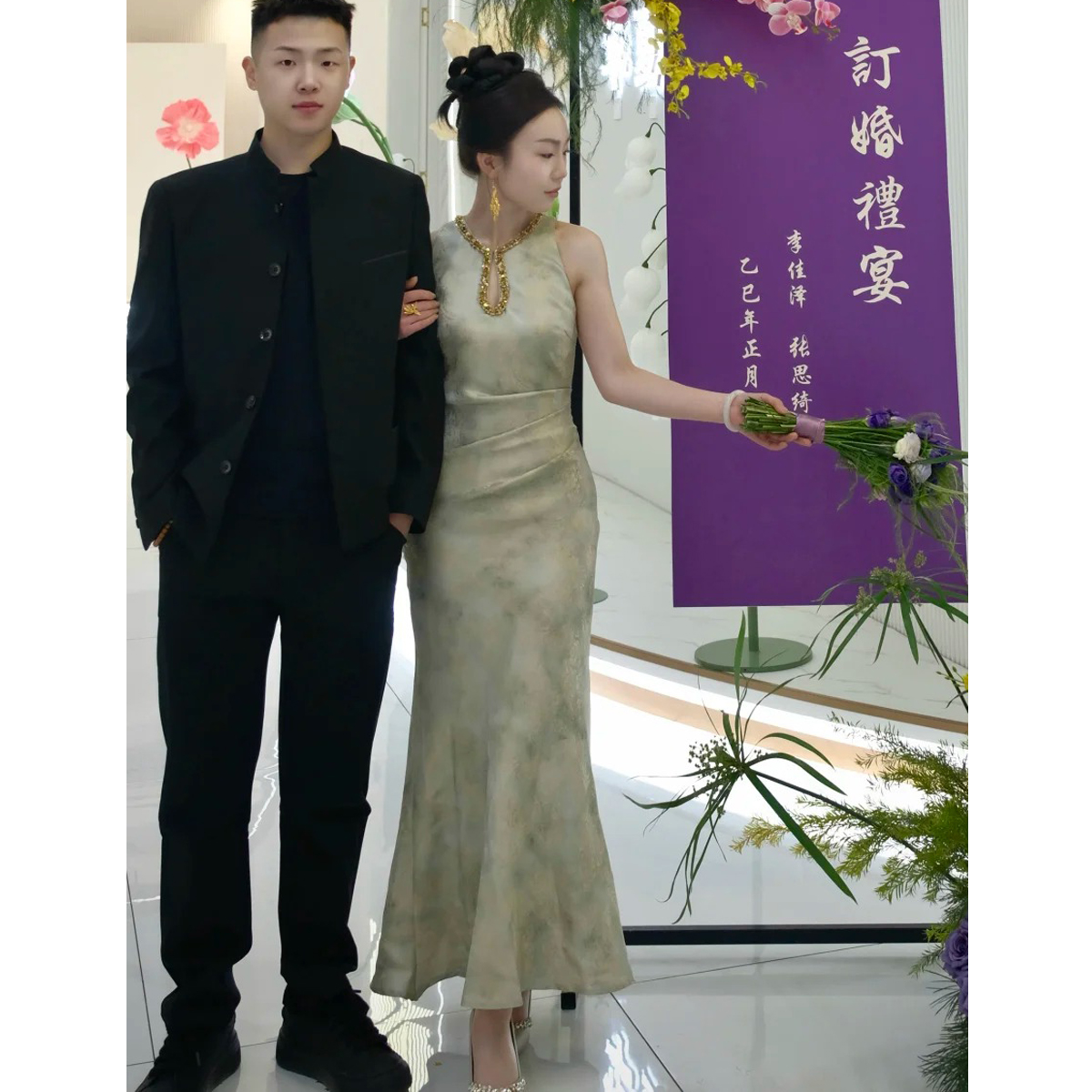 高级感晚礼服设计感轻奢敬酒服新娘大码气质显瘦日常连衣裙订婚服