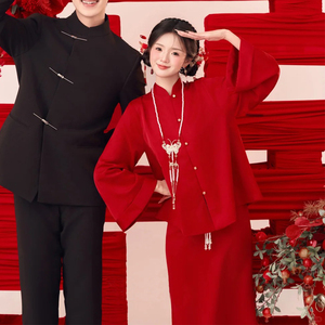 新中式新娘订婚敬酒服套装高档红色秀禾服结婚喜嫁礼服裙女高级感