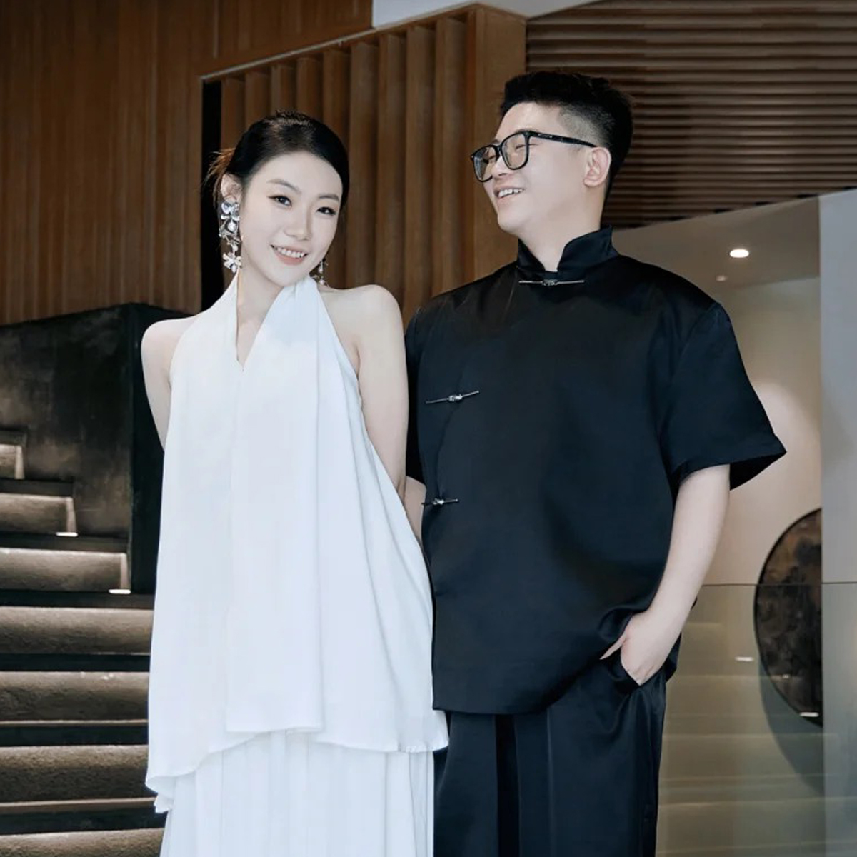 欢喜橙【云澹】夏季男短袖衬衫高级感痞帅衬衣外套新中式订婚上衣