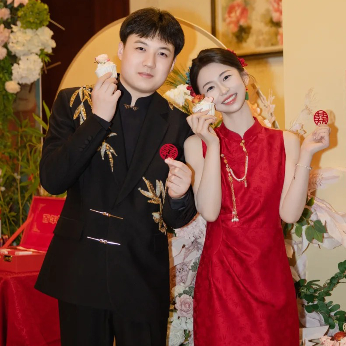 欢喜橙【斐然】高级感新郎订婚西装套装男新中式中山装结婚敬酒服