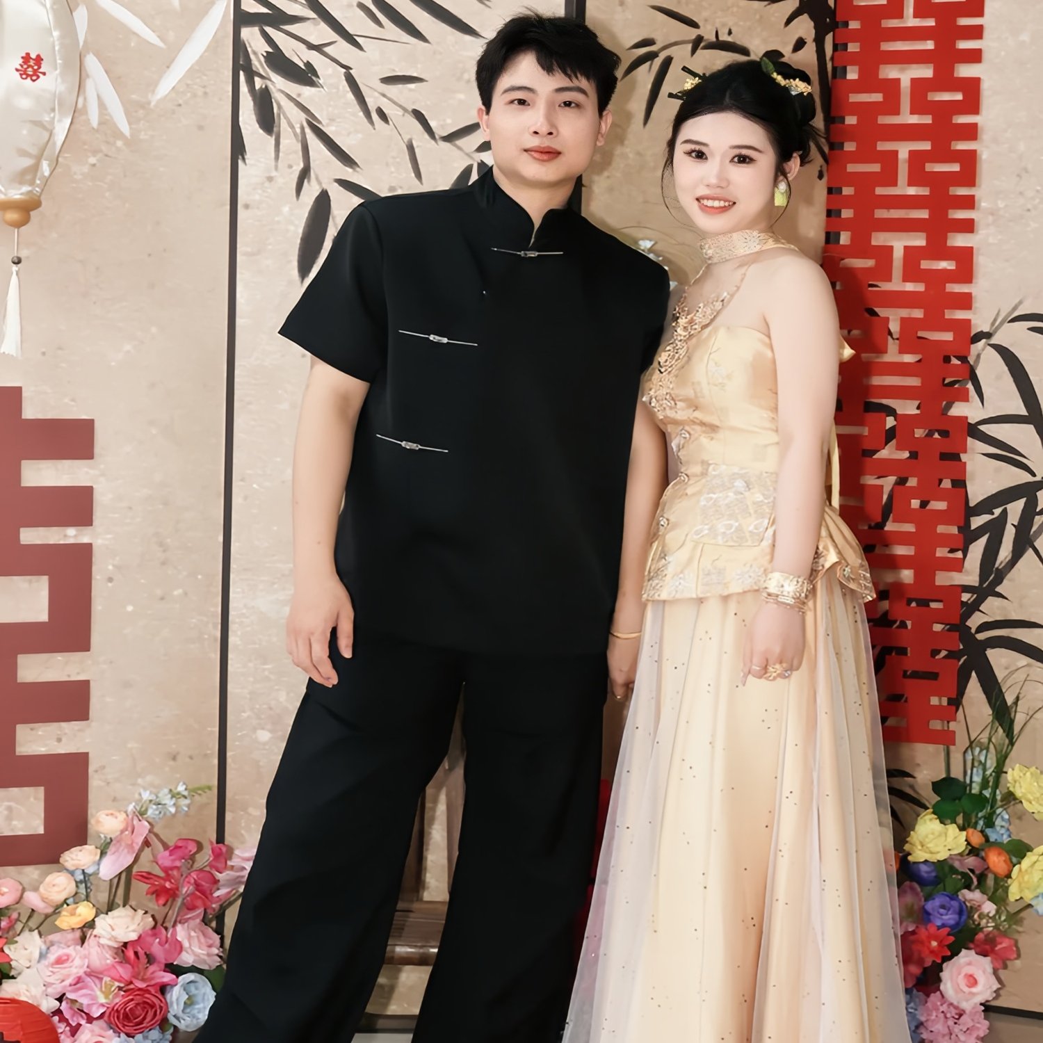 欢喜橙【玄锋】男士订婚上衣新郎套装冰丝短袖衬衣高级感新中式夏