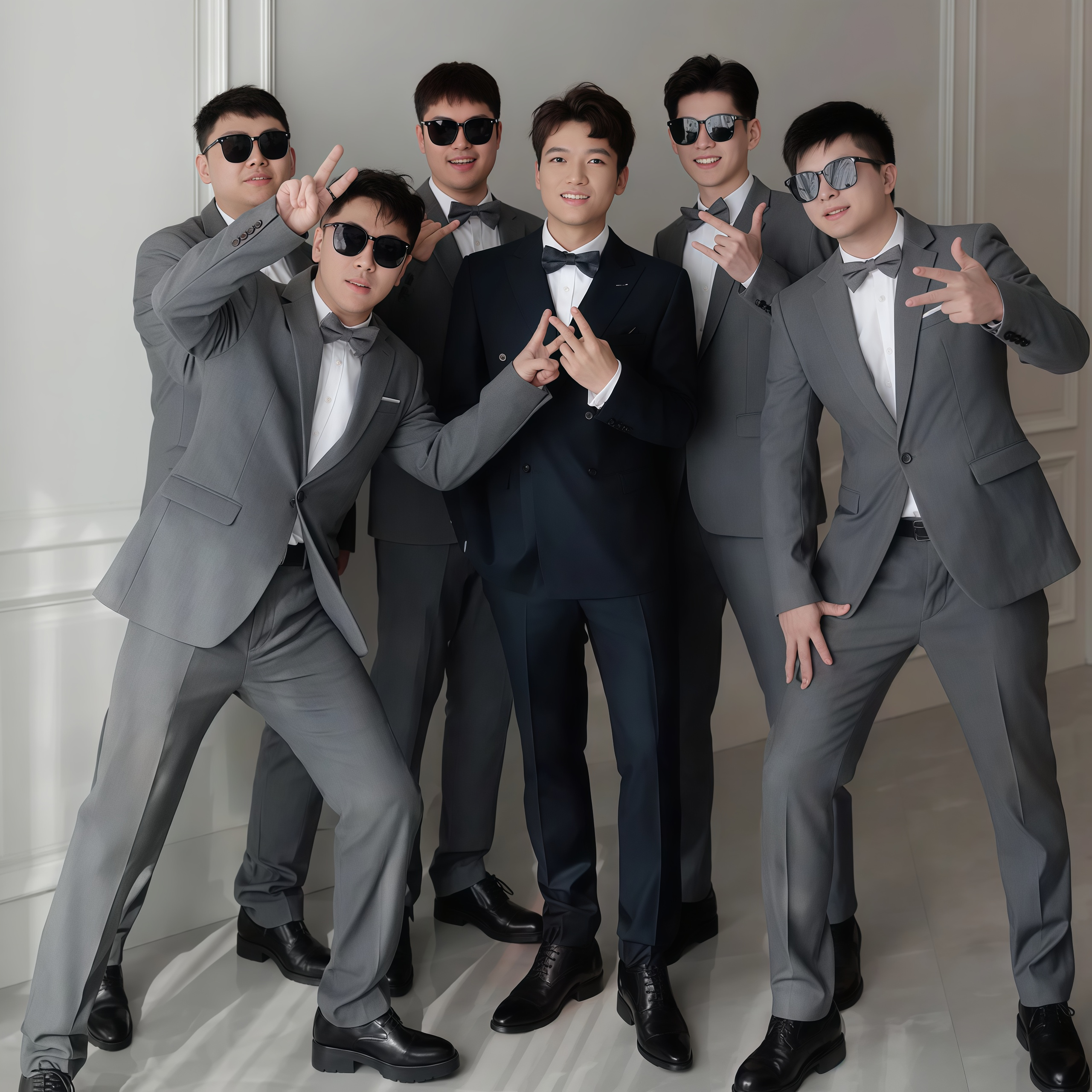 欢喜橙 伴郎服西式西装马甲男套装兄弟团衣服装大码结婚礼秋冬季