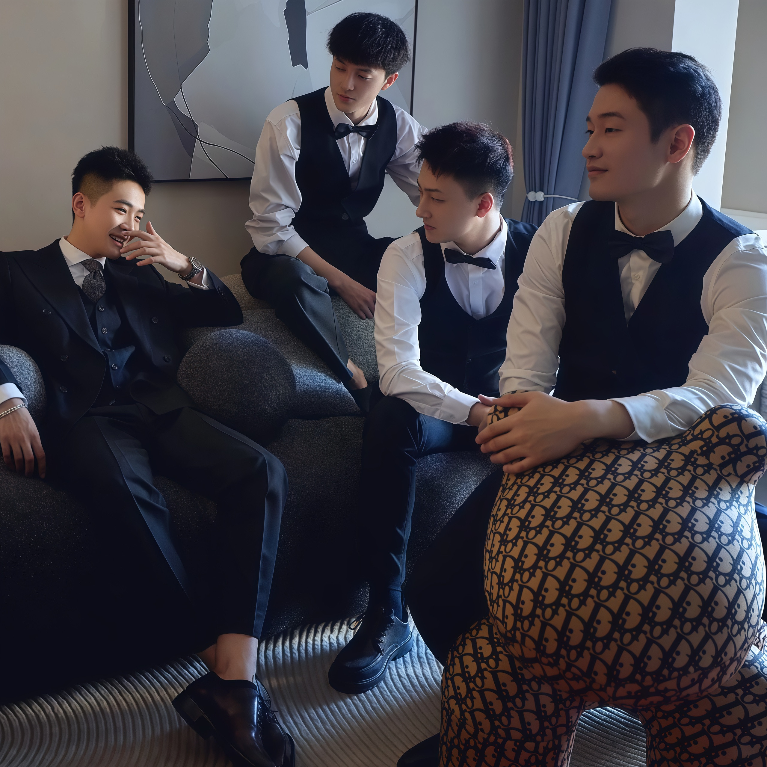 欢喜橙 秋冬修身西装马甲男士西服马夹背心商务休闲职业正装韩版