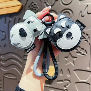 原创皮革小狗钥匙扣可爱卡通比格犬挂饰女生精致感轻奢包包小挂件