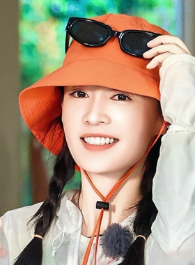 花儿与少年7李沁明星同款渔夫帽户外登山帽遮阳防晒太阳帽