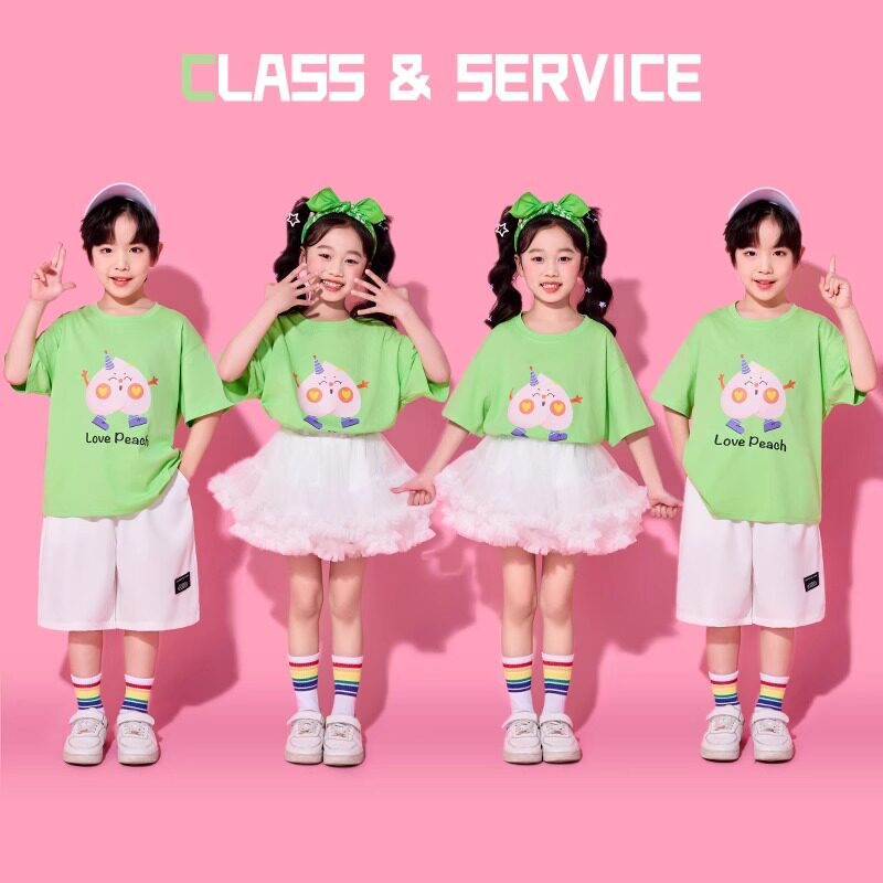 六一儿童啦啦队演出服水果短袖幼儿园跳舞比赛园服小学生班服套装