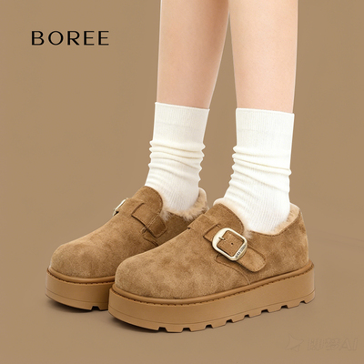 Boree/宝人厚底勃肯鞋包头包跟