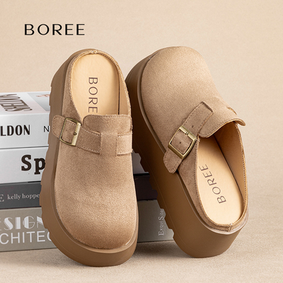 宝人慵懒风勃肯包头拖鞋新款