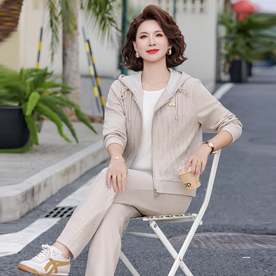 外套中年女士春秋季时尚两件套