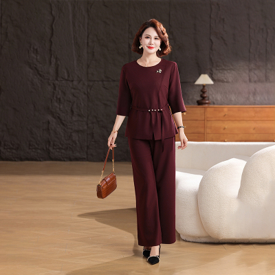优雅妈妈春秋季时尚套装中老年女