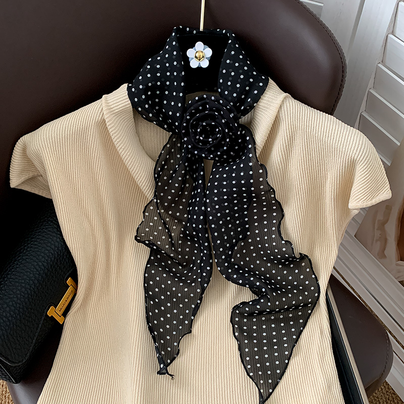 惟嫒花朵丝巾飘逸网纱温柔感