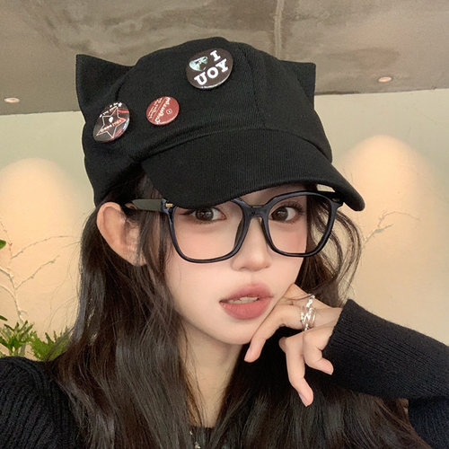 惟嫒猫咪棒球帽可爱尖耳设计