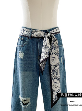 佩斯利纹腰带女装饰配裙子绑带腰封腰链配牛仔裤腰饰长条丝巾腰绳