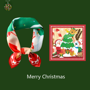 衬衫 饰护颈春秋搭配西装 领巾 百搭ins潮装 圣诞丝巾小方巾女冬韩版