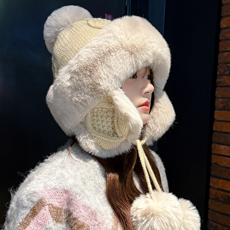 加厚毛绒蒙古帽女冬季东北雷锋帽骑车保暖防寒骑行防风护耳帽子男