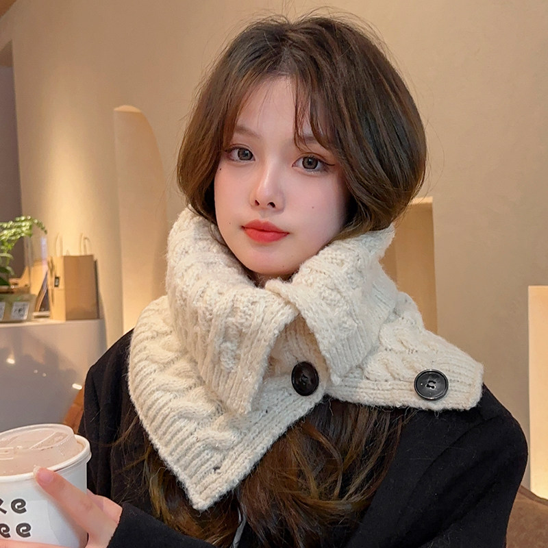 2022新款麻花针织围巾女秋冬季韩版百搭保暖护颈开叉披肩钮扣围脖,服饰配件/皮带/帽子/围巾,围巾/丝巾/披肩,淘宝优惠券,粉丝福利购,淘宝优惠卷
