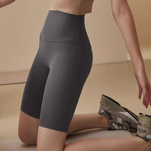 高腰收腹五分运动短裤紧身速干高弹骑行裤跑步健身外穿瑜伽裤夏季