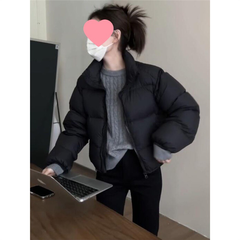 短款肯豆风轻薄羽绒棉服女冬季新款2025年爆款黑色小个子面包服外