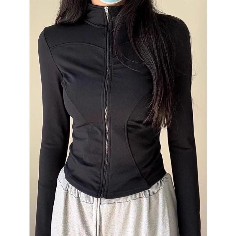 瑜伽服外套女大码运动上衣修身跑步训练服胖mm健身服长袖套装