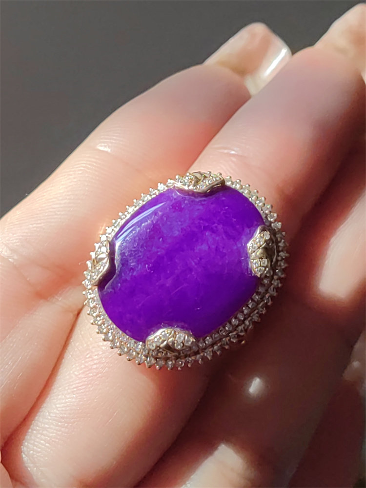 收藏级南非帝王紫老矿舒俱来18k戒指