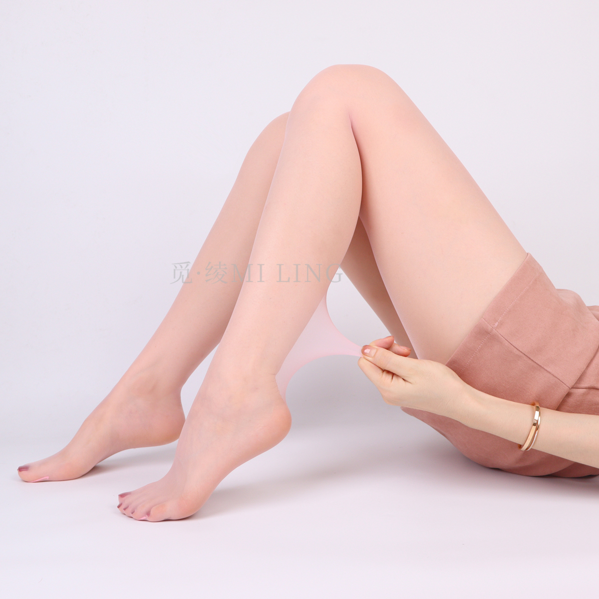 超薄高透低腰无缝免脱开裆丝袜女