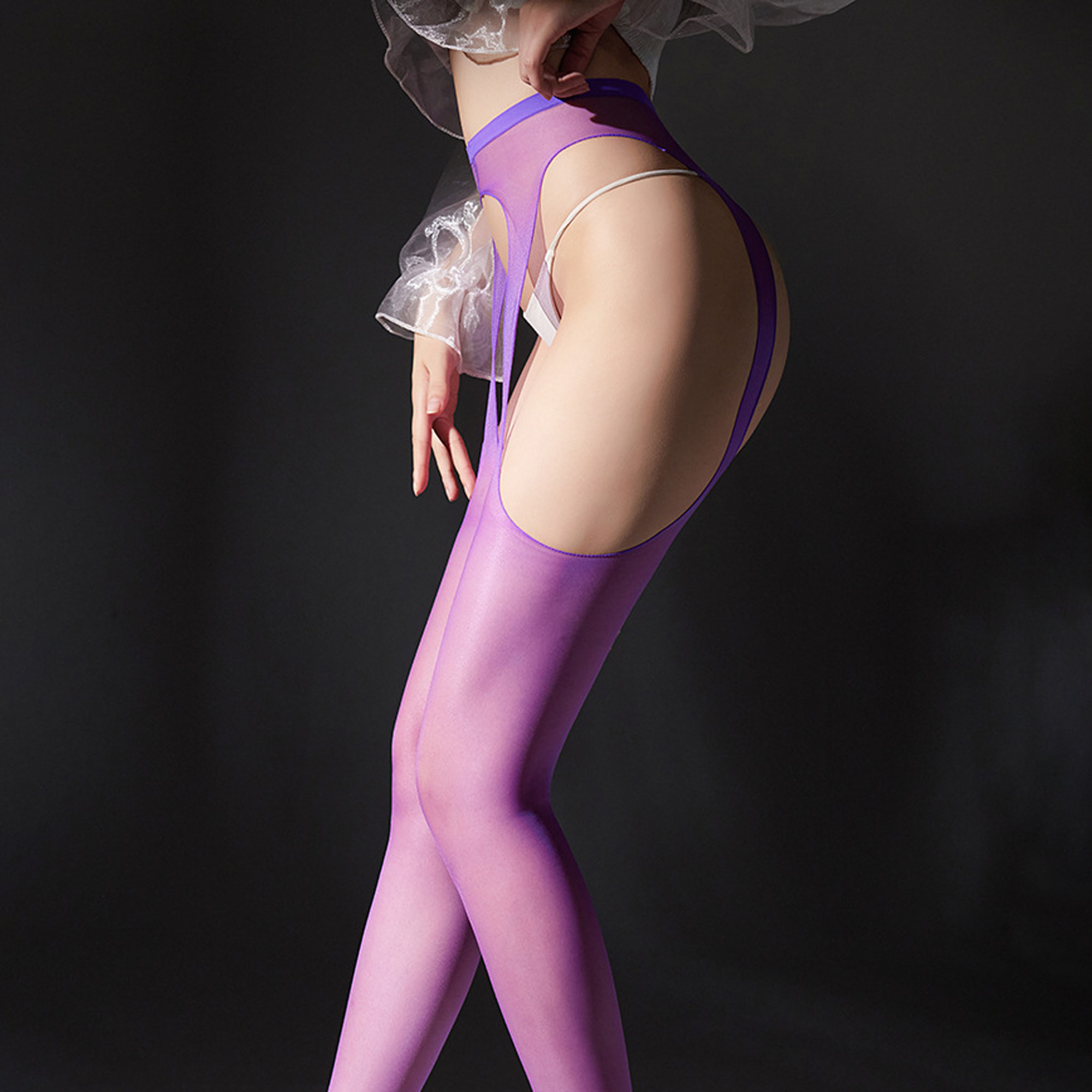 超薄512针大码四面开裆黑丝袜夏