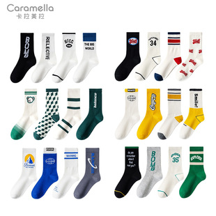 中筒袜街头 卡拉美拉caramella情侣袜秋冬袜子棉袜男女潮ins个性