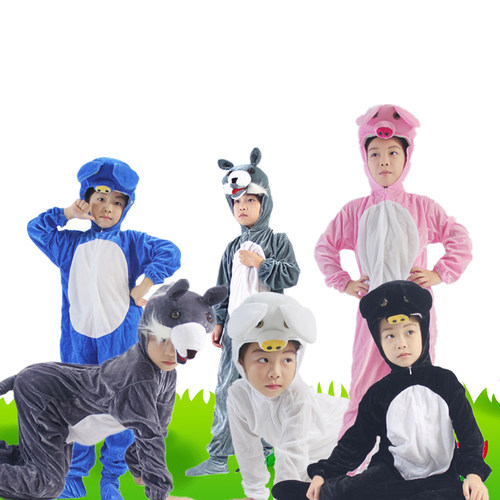 中性卡通风十二生肖大灰狼表演服