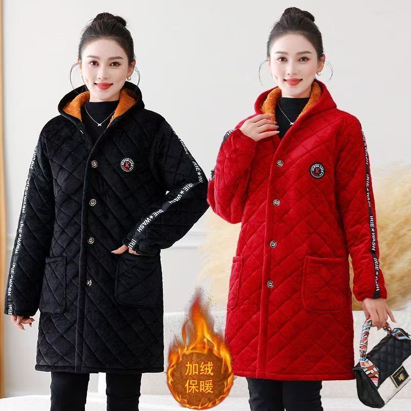 工作服加绒加厚棉衣居家棉服女