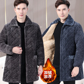 罩衣宽松外套耐脏防污保暖工作服中长款 加绒加厚男冬季 新款 男棉服